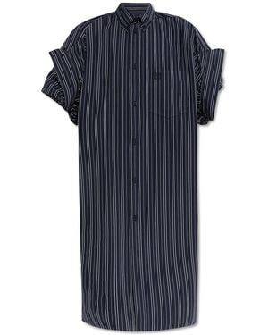 Balenciaga Dress With Stripe Pattern - Blue