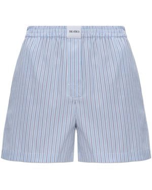 The Attico Striped Pattern Shorts - Blue