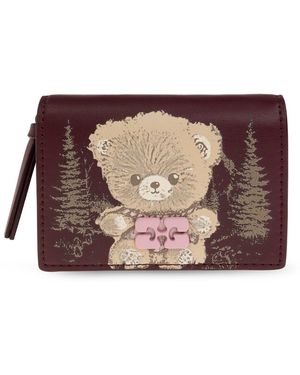 Ganni Wallet With Logo - Brown