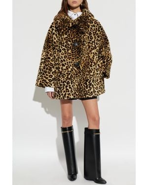 Givenchy Coat With Animal Print - Brown