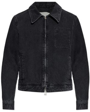 Ami Paris Denim Jacket With Pockets - Black