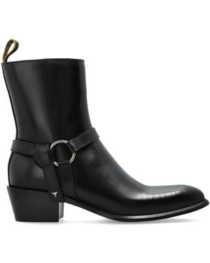 Fendi Leather Ankle Boots 'Double O' - Black