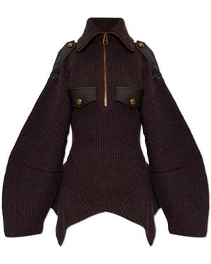 Zimmermann Wool Sweater With Decorative Flaps - Black