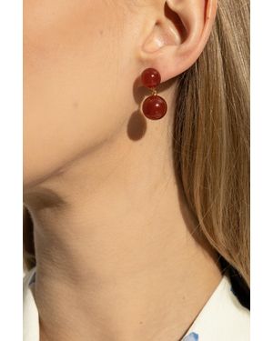 LIE STUDIO Earrings With Carnelian Stone - Red