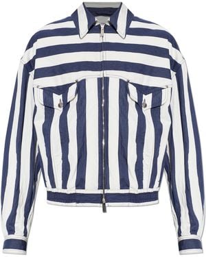 Versace Jacket With Stripe Pattern - Blue