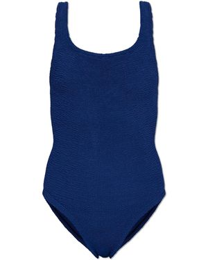 Hunza G One-Piece Swimsuit 'Coverage Square Neck' - Blue