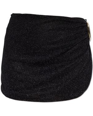 Oséree Short Pareo With Lurex Thread - Black