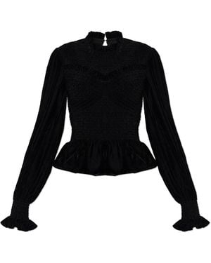 AllSaints Velour Top 'Juno' - Black