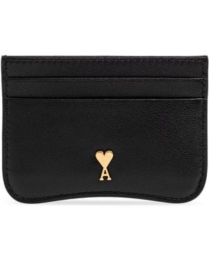 Ami Paris Leather Card Holder - Black