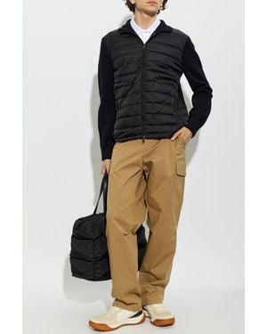 Moncler Cardigan With Quilted Front - Black