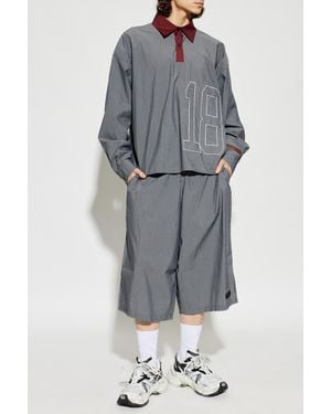 PDF Striped Pattern Polo - Gray