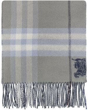 Burberry Checked Cashmere Scarf - Grey