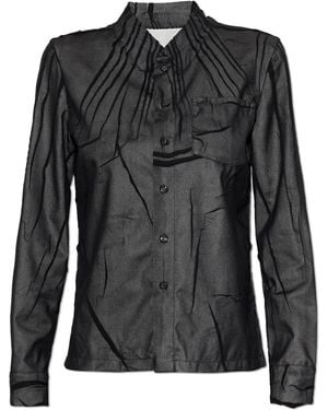 Maison Margiela Shirt With A Stand-Up Collar - Black