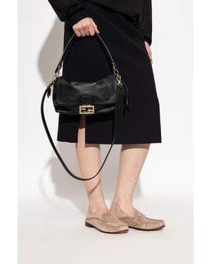 Fendi Leather 'Baguette Soft Medium' Bag - Black