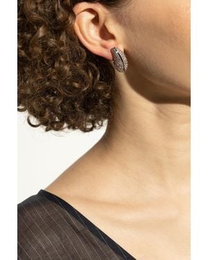 Tory Burch Earrings With Shimmering Crystals - Black