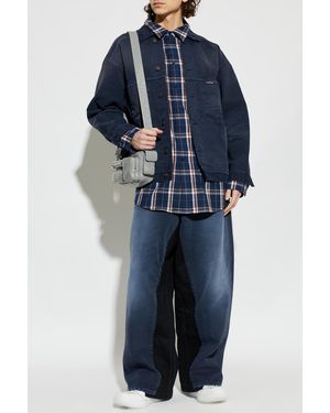 Balenciaga Denim Jacket With 'Vintage' Effect - Blue