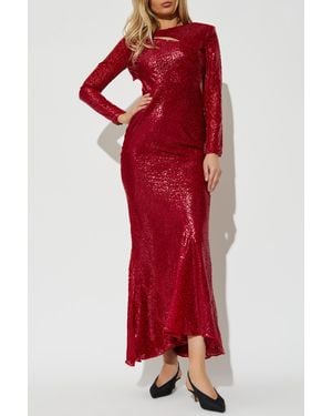 Self-Portrait Dress With Lurex Thread - Red