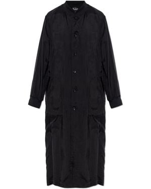 Comme des Garçons Coat With Printed Logo - Black