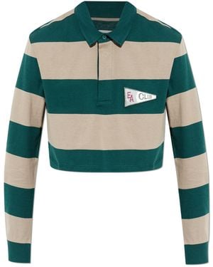 Emporio Armani Cropped Polo With Patch - Green