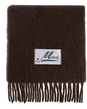 Marni Wool Scarf With Fringes - Black