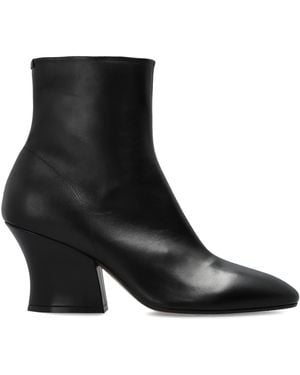Jil Sander Leather Ankle Boots "Lune" - Black