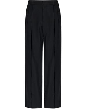 Balmain Wool Trousers With Crease - Black