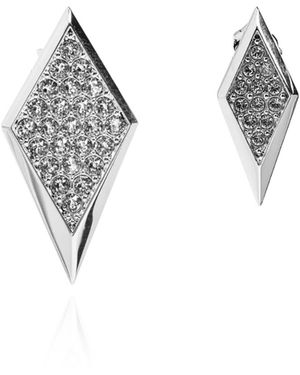 Versace Brass Earrings With Shimmering Crystals - Metallic