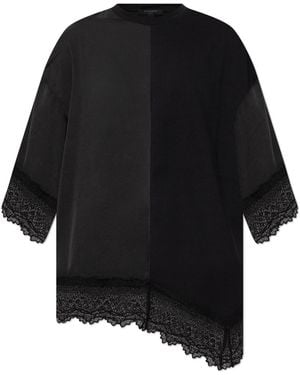 AllSaints T-Shirt With Lace Trim 'Lenny' - Black