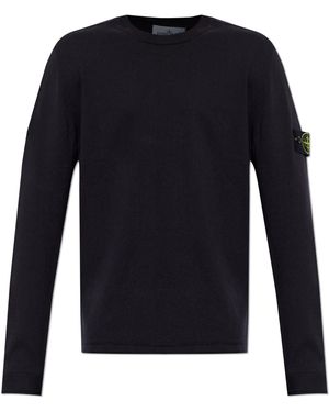 Stone Island Jumper With Logo Patch - Blue