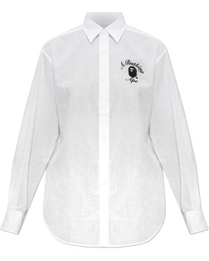 A Bathing Ape Shirt With Logo - White