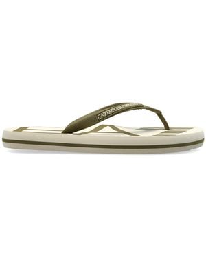 EA7 Rubber Flip-Flops With Logo - Green
