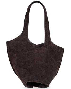 The Attico "La Scoop Medium" Shopper Bag - Black