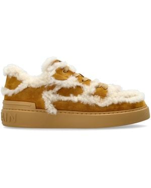Balmain Sports Shoes Finished With Fur - Brown