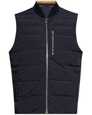 Paul Smith Vest With Quilted Front - Blue