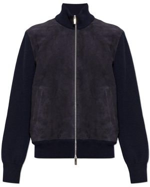 Ferragamo Jacket With Stand-Up Collar - Blue