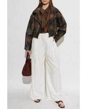Gestuz Leather Jacket 'Gzdiana' - White