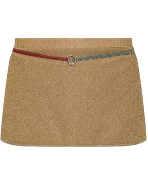 Oséree Short Skirt With Lurex Thread - Natural