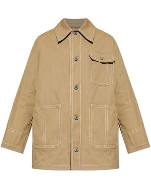 Ami Paris Denim Jacket With Pockets - Natural