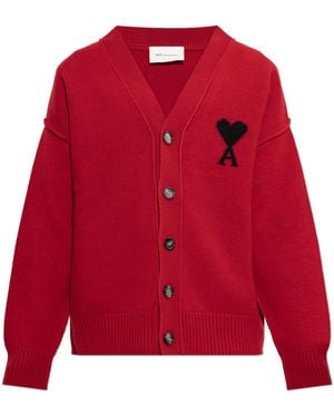 Ami Paris Wool Cardigan - Red