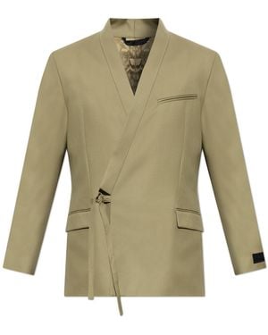 KENZO Wool Blazer With Single Vent - Green