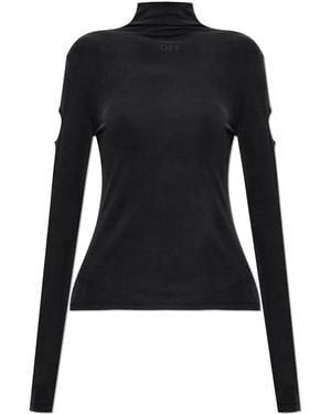 Off-White c/o Virgil Abloh Ribbed Top With Decorative Cut-Outs - Black
