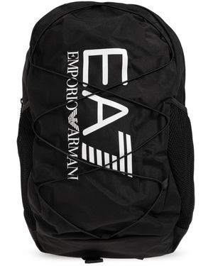 EA7 Backpack With Printed Logo - Black