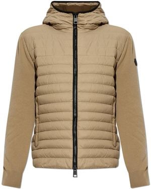 Moncler Quilted-Front Cardigan - Natural