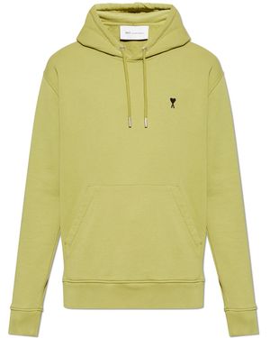 Ami Paris Sweatshirt With Logo - Yellow