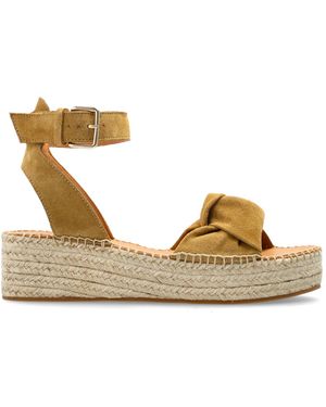 Odissi Suede Platform Sandals - Metallic
