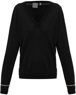 Paul Smith Wool Sweater With V-Neck - Black