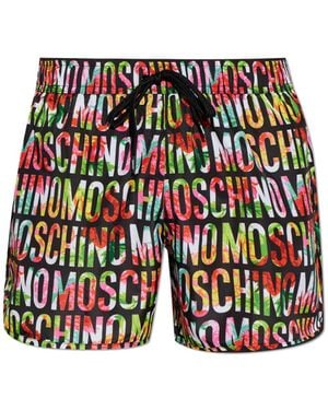 Moschino Swim Shorts With Logo - White