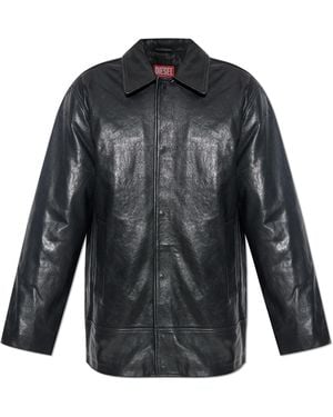 DIESEL Leather Jacket 'L-Jess' - Black