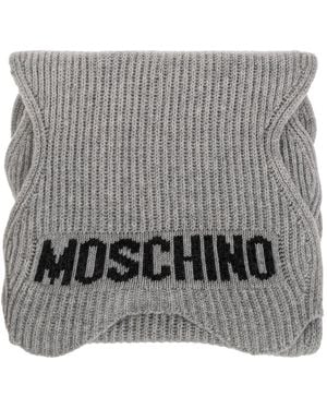 Moschino Scarf With Logo - Grey