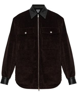 Bottega Veneta Quilted Jacket With Collar - Black